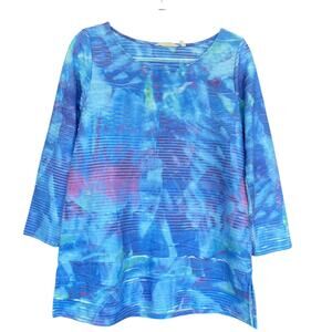 Soft‎ Surroundings Tunic Womens Medium Textured Long Sleeve Top Blouse Pullover